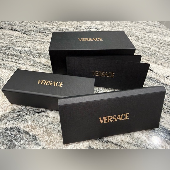 New Versace Authentic Sunglasses with Black Frame and Gold Detailing - Picture 7 of 16